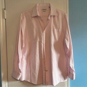 Men's Long-Sleeve Pink Dress Shirt, Size 17-17.5, 34-35